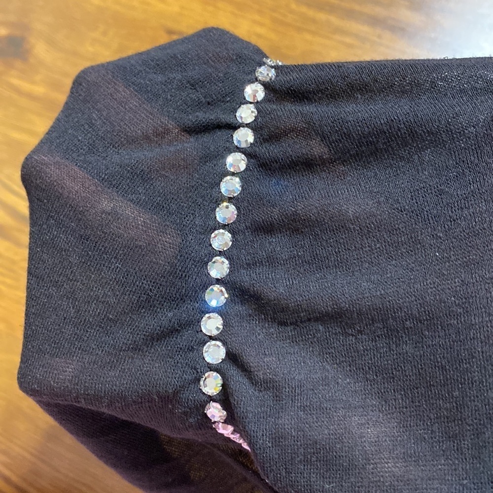 🌷 Bebe 🌷  Rhinestone Ruched Sheer Tank Top - Picture 6 of 6